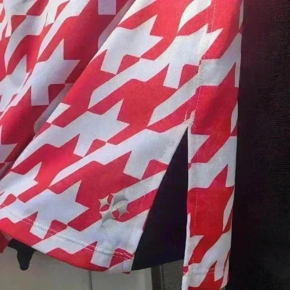 JoFit Skirt in Red White Houndstooth Small Blue Undershorts Houndstooth Pattern - Picture 3 of 10